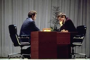 Bobby Fischer y Boris Spassky durante el último juego el 21 de agosto de 1972.