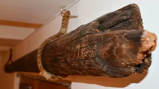 La única reliquia conocida de Endurance es este mástil (un poste que forma parte del aparejo del barco) en el Instituto de Investigación Scott Polar