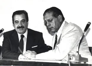René Favaloro con el presidente Raúl Alfonsín, con quien mantenía periódicas reuniones