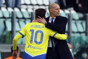 Dybala, de la pelea con Allegri a hacer un golazo y darse un abrazo con el entrenador de Juventus