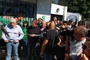 Esta mañana en San Nicolas la multisectorial 21F acompañó a Hugo Moyano del Sindicato de Camioneros