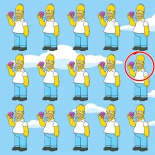 Uno de los Homero no tiene sus pelos característicos.