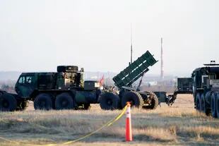 A Patriot missile battery in Jasionka, Poland, on March 25, 2022. (AP Photo/Evan Vucci)