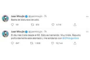 Juan Minujín escibió en las redes (Foto: Twitter @juanminujin)