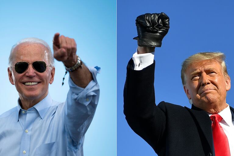 Los candidatos a la presidencia de Estados Unidos Joe Biden y Donald Trump