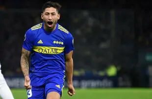 Alan Varela, from Boca Juniors in Argentina, celebrates after scoring against Deportivo Cali in a Copa Libertadores duel;  the juvenile was lowered to the reserve, but had revenge
