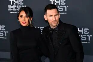 Lionel Messi y Antonela Roccuzzo en la ceremonia de The Best
