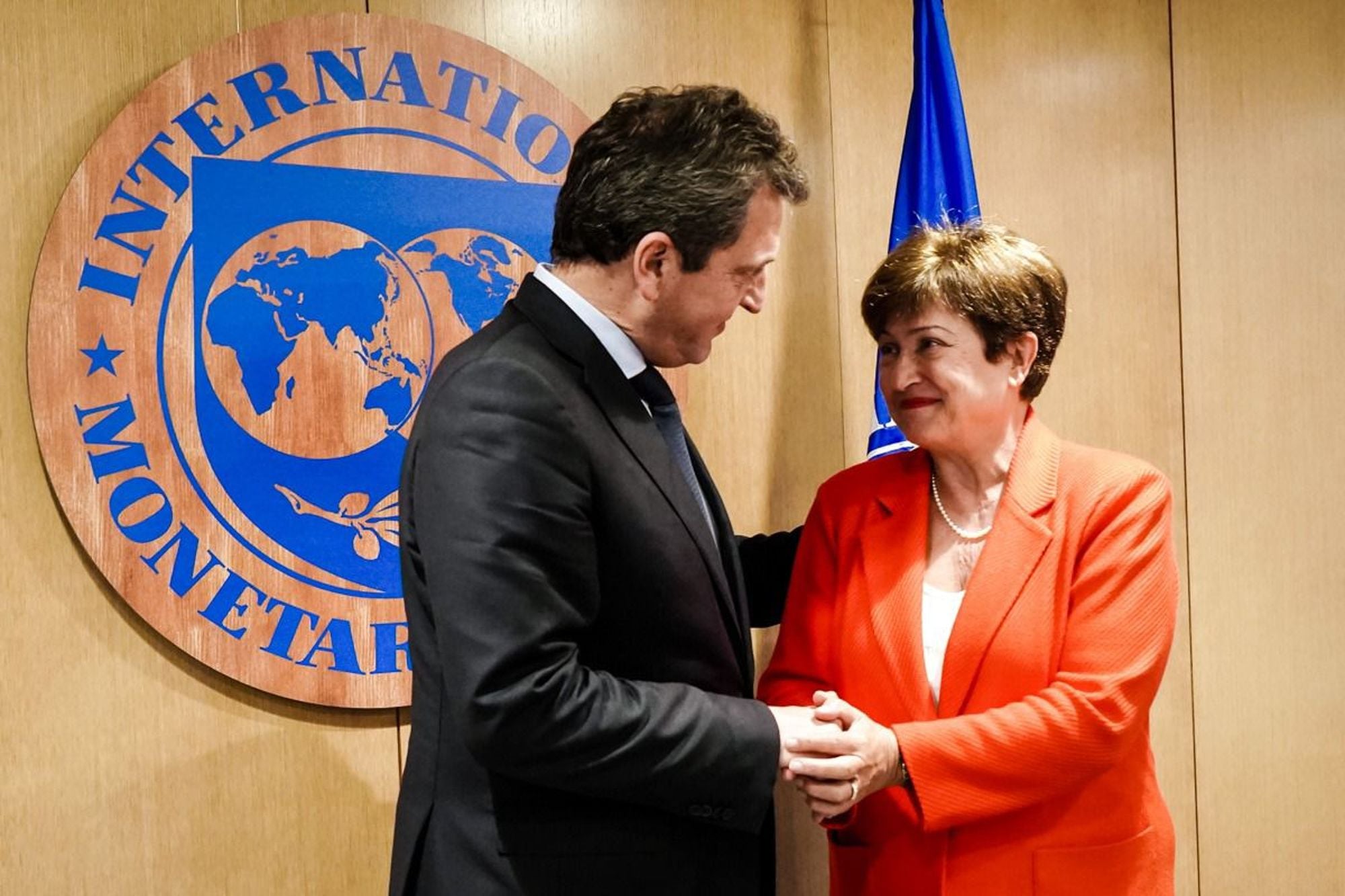 Sergio Massa con Kristalina Georgieva, la directora Gerente del Fondo Monetario Internacional (FMI)