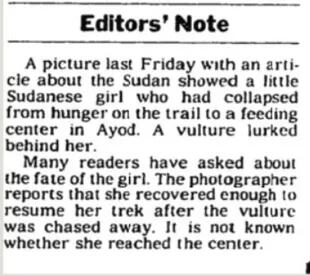 Nota publicada por The New York Times tras las consultas de los lectores por el estado de salud del pequeño fotografiado