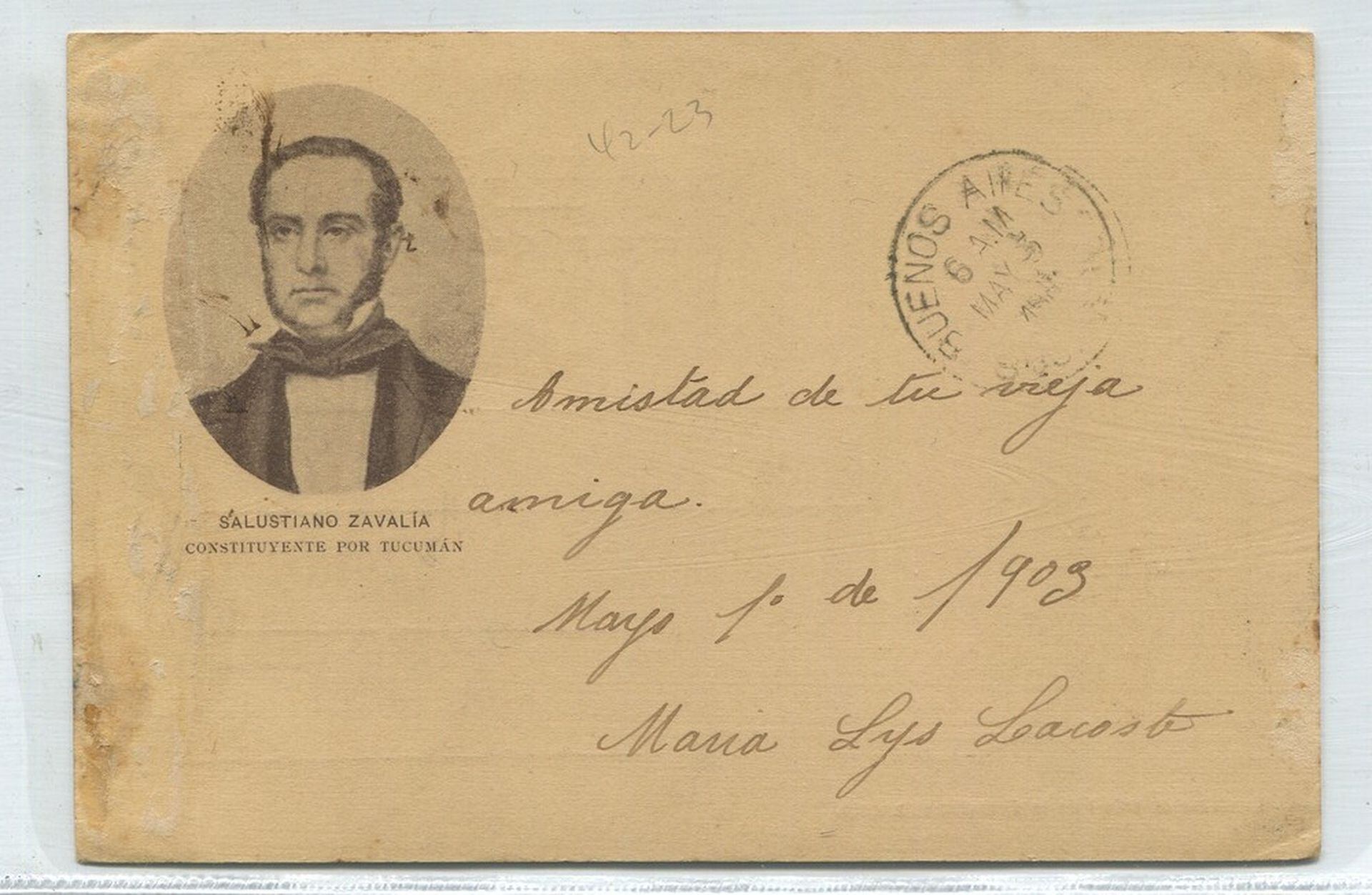 Las tarjetas postales emitidas con motivo de los 50 años de la sanción de la Constitución de 1853, con los retratos de los congresistas de Santa Fe.