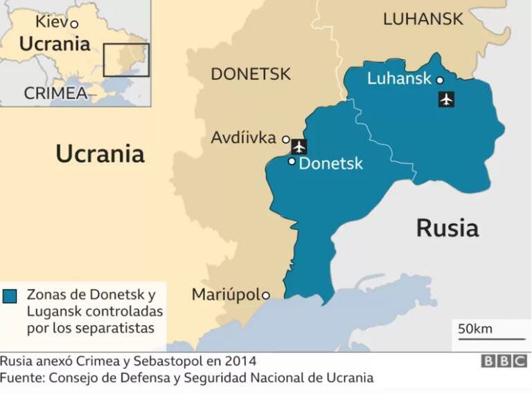 Russia-Ukraine: Created by Moscow after the 2014 Ukraine invasion 