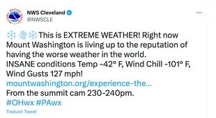 Mount Washington registró unas condiciones climáticas fuera de este mundo