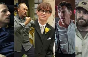 Steve Carell, Michael Keaton, Eddie Redmayne, Benedict Cumberbatch y Bradley Cooper, los actores nominados