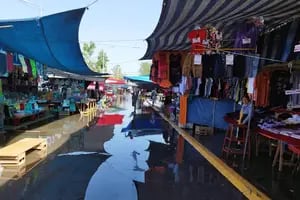 Las imágenes de calles del conurbano cubiertas de agua por la crecida del Río de la Plata
