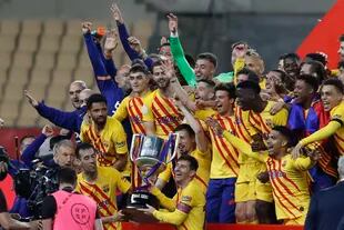Messi ganó la Copa del Rey con Barcelona este año, su único título a nivel clubes