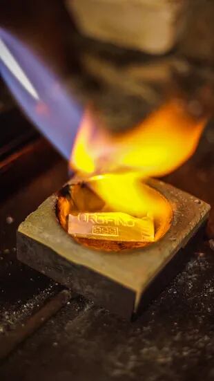 El proceso de fundición de oro