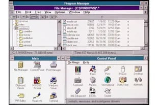 El Administrador de archivos, la carpeta de aplicaciones y el Panel de control de Windows 3.1