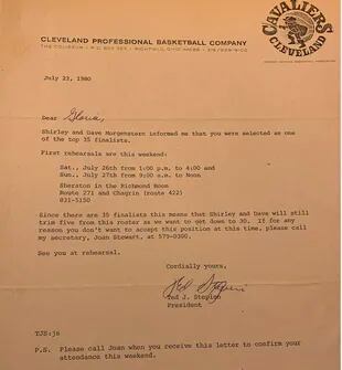 Uno de los contratos que firmó una Teddi Bear en 1980 (Gentileza TheAthletic.com)