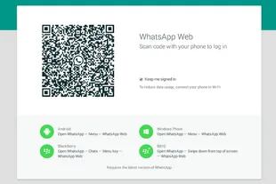 Una captura de pantalla del servicio web.whatsapp.com que permite acceder al chat móvil desde un navegador web Chrome