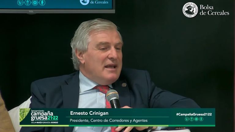Ernesto Crinigan, presidente del Centro de Corredores y Agentes de la Bolsa de Cereales