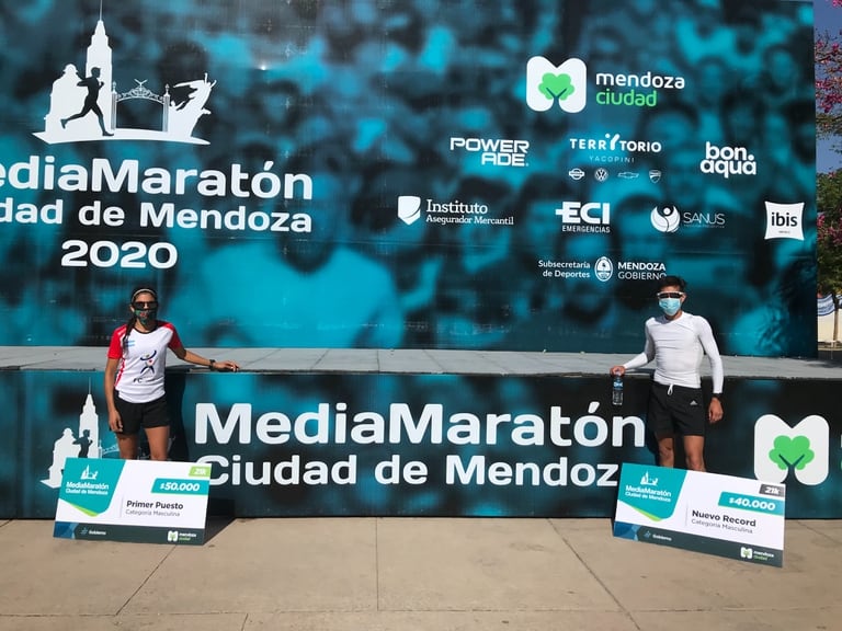 Ganadores de la Media Maratón de Mendoza, Daiana Ortiz y Antonio Poblete