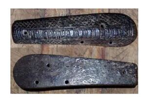 Otro de los cabos pertenecientes a cuchillos ingleses postmedievales hallados por Walter Puebla en Centinela del Mar