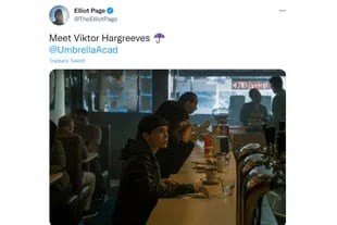 The tweet and image Elliot Page shared about his character in The Umbrella Academy