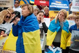 Manifestación en Kiev por la liberación de prisioneros de guerra ucranianos