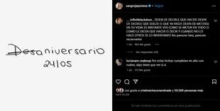 El posteo de la "China" Suárez en su cuenta de Instagram