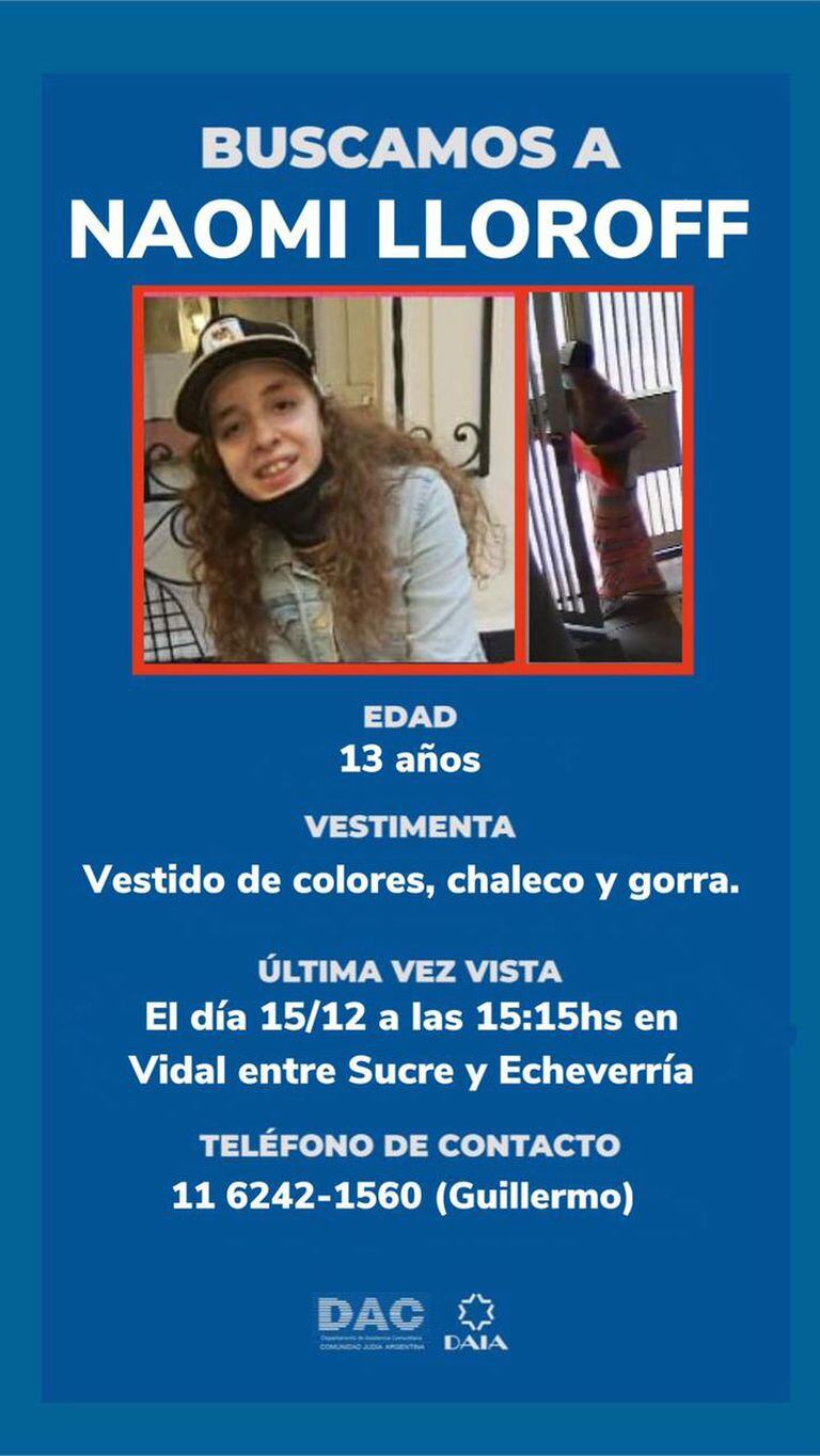 Ils recherchent une fille de 13 ans qui a disparu à Belgrano.