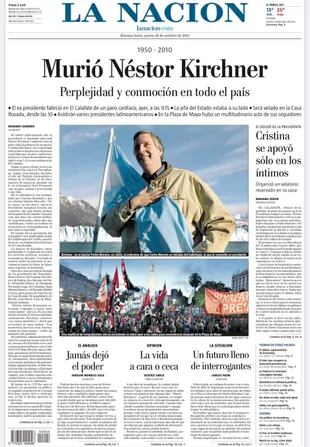El ejemplar del diario LA NACIÓN del 28 de octubre de 2010