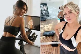Amantes del ejercicio: Wanda Nara y Antonela Roccuzzo suelen compartir sus rutinas fitness en las redes