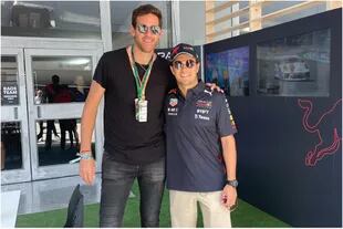 Del Potro and driver Checo Pérez before the Miami Grand Prix;  The man from Tandil is linked to Formula 1 and expresses it this way on his social networks. 