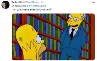 El Sr. Burns en una escena más en la que lo humilla a Homero Simpson.