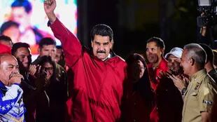 Maduro, anteanoche, tras proclamar la victoria en la Constituyente