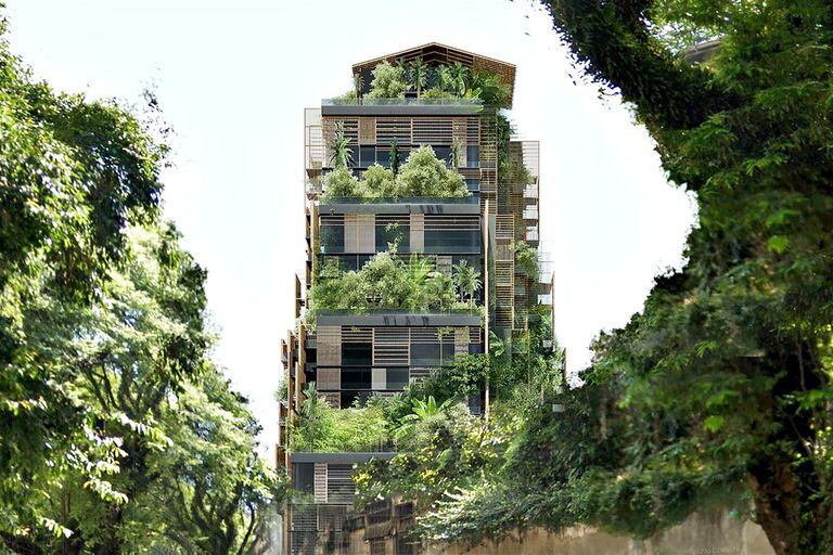 El nuevo edificio verde en un espacio actualmente abandonado en medio de la avenida más concurrida de San Pablo