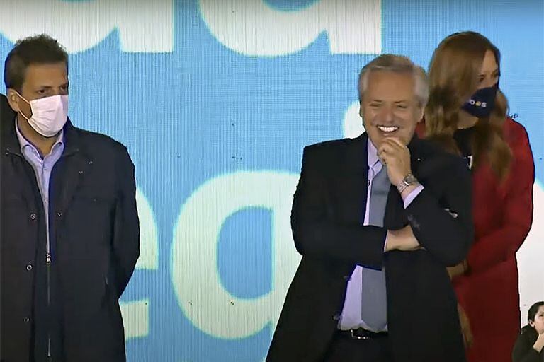 El presidente Alberto Fernández en el cierre de campaña en Tecnópolis