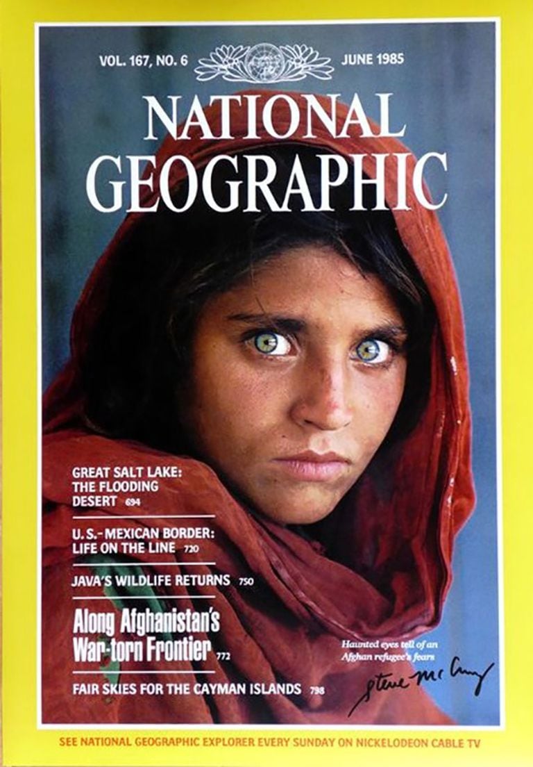 The green-eyed Afghan girl who was on the cover of National Geographic magazine in June 1985