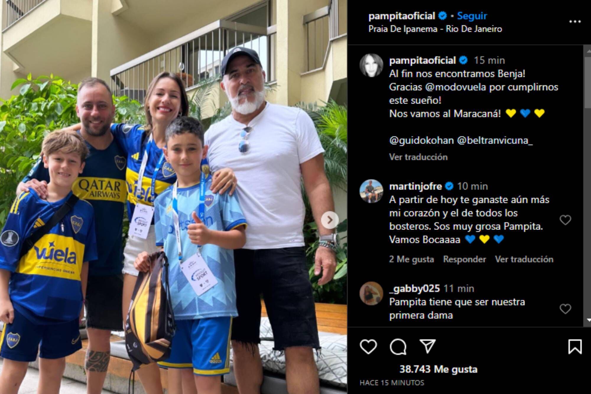 Pampita encontró al niño fan y le dio las entradas (Foto Instagram @pampitaoficial)