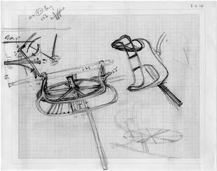 Dibujo de Carter de piezas de carros de la tumba de Tutankamón.
GRIFFITH INSTITUTE