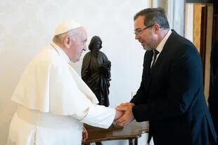 El papa Francisco junto a Andrii Yurash, a comienzos de este mes, en el Vaticano