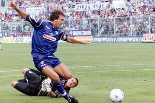 En 1997, goleador con la Fiorentina.