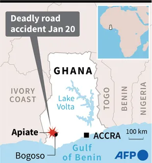 La ubicación de Apiate, donde ocurrió la trágica explosión en Ghana.