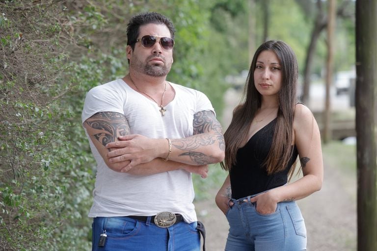 Silvio Gastón Canteros y su pareja, Florencia López; él fue señalado como narcotraficante y recibió el apodo de El Patrón del Oeste; estuvo preso más de dos años hasta que la Justicia determinó que la causa en su contra había sido "armada"