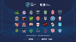 Los 28 equipos que participan de la eLiga de Fútbol Profesional