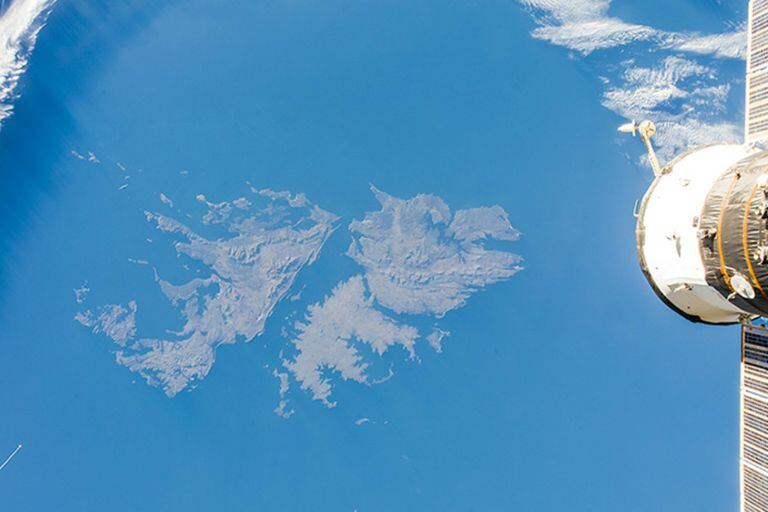 Las Islas Malvinas, fotografiadas a 400 kilómetros de altura