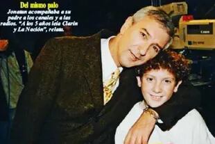La foto que posteó Jonatan Viale en sus redes lo muestran a él de niño junto a su padre en un canal de televisión; el epígrafe habla de la pasión que ambos tenían en común: el periodismo