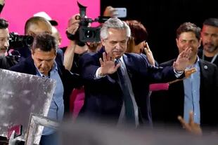 Alberto Fernández en el cierre de campaña del Frente de Todos en Merlo