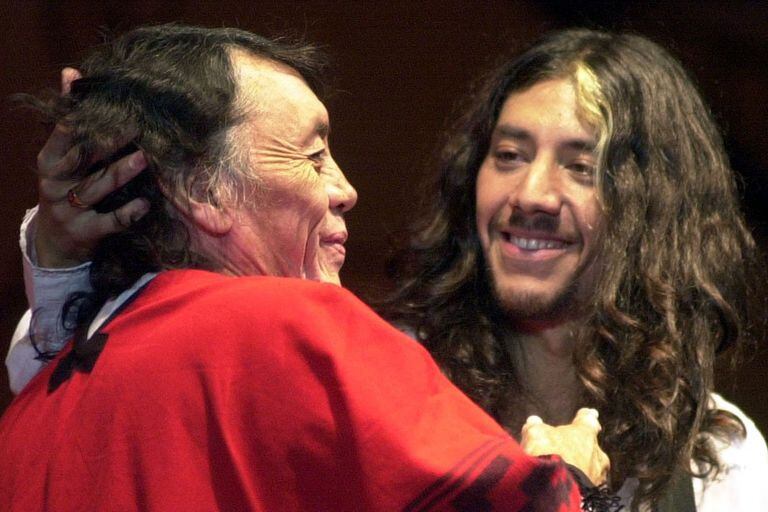 Daniel y su hijo Facundo Toro en 2005, en el Festival de Cosquín
