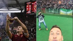 El festejo particular de Totti jugando para la Roma
